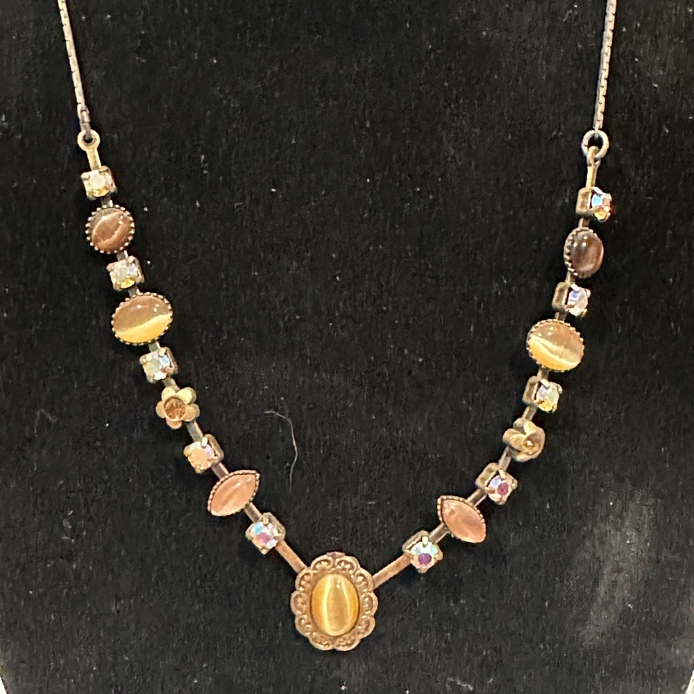 Elegant Lia Sophia Gold and Brown Necklace